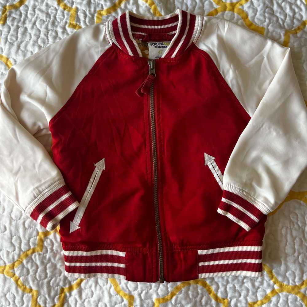 Genuine kids from Oshkosh tiger red white bomber jacket toddler 4T